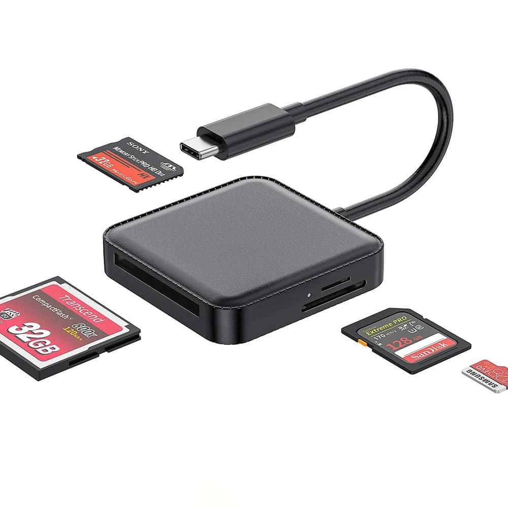 USB Type-C - SD TF CF MS 4 in 1 カードリーダー 1