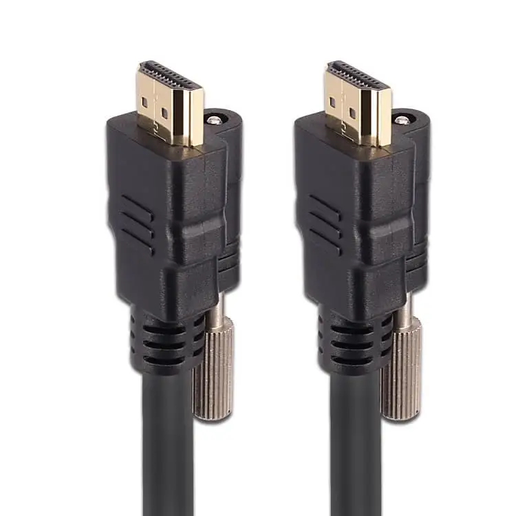 Best Selling Male to Male HDMI Lock Cable with Industrial Locking Screw HDMI Connector 1