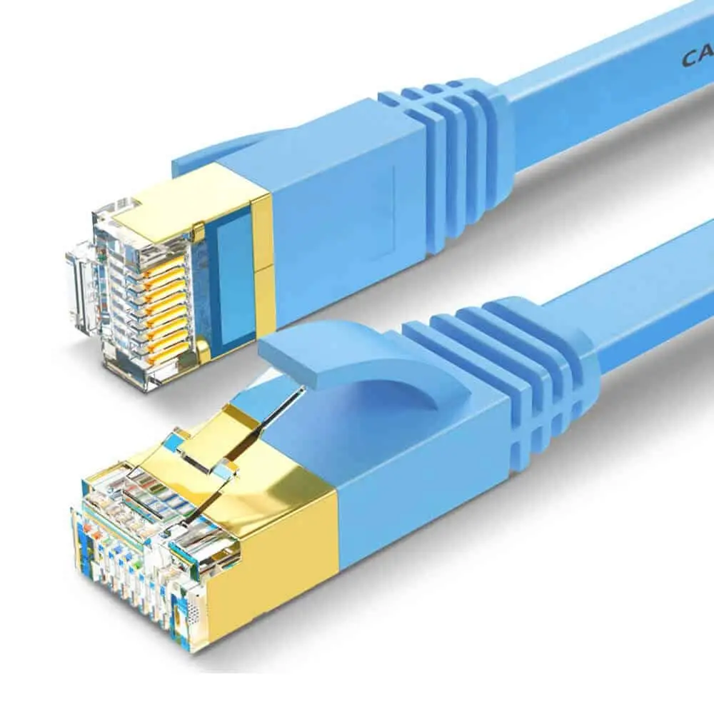 Cable de conexión Ethernet plano U/FTP Cat 8 LAN 1