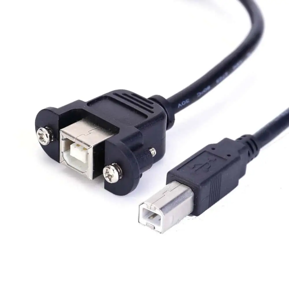 USB 2.0 B Panel-Mount Cable, Male to Female Extension Cable 1