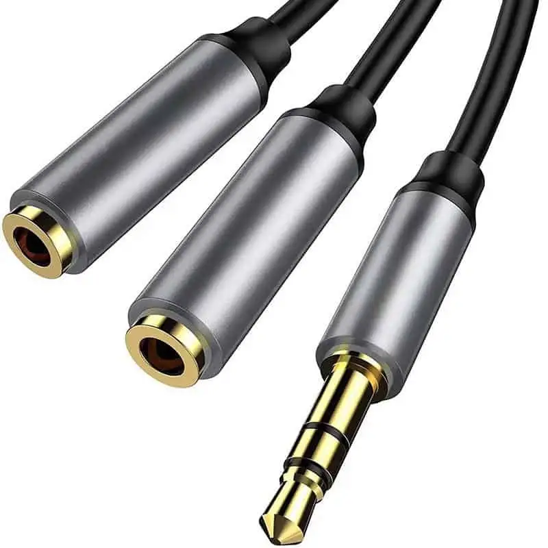 Y Splitter Headset Adapter, 3.5mm Male to Separate Stereo & Microphone Female Jack cable 1