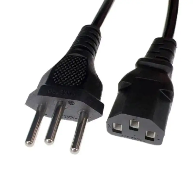 Switzerland 3 Pin Plug to IEC320 C13 Power Cord 1