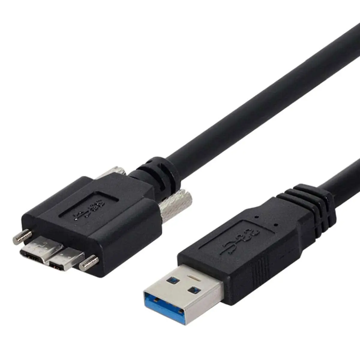 Cable Micro USB 3.0 macho a USB A macho para montaje en panel con tornillo 1