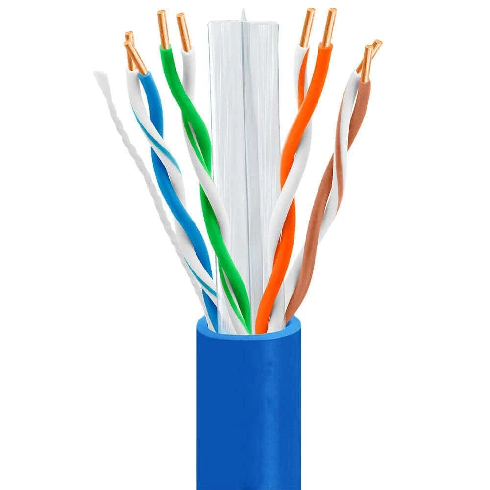 كابل Cat6A Plenum بطول 1000 قدم، زوج ملتوي غير محمي U/UTP - موصلات نحاسية صلبة 23AWG، غلاف مقاوم للعوامل الجوية، نقل بيانات بسرعة 10 جيجابت في الثانية، ألوان وأطوال متنوعة، قابل للتخصيص 1