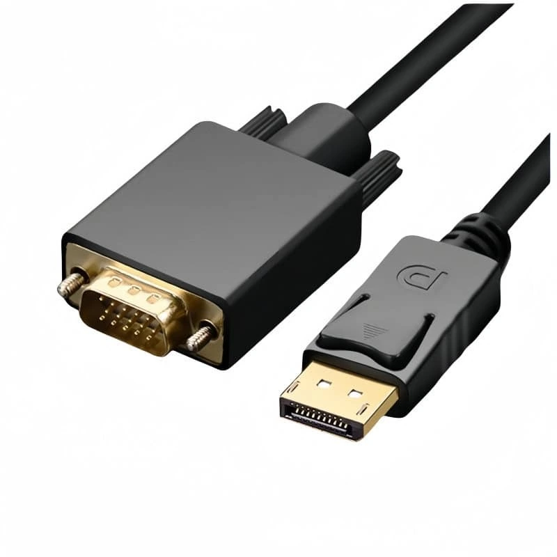 كابل محول من DisplayPort إلى VGA، كابل محول DP 1.2/1.4 إلى VGA، طول 1.8 متر، دقة 1080p 1