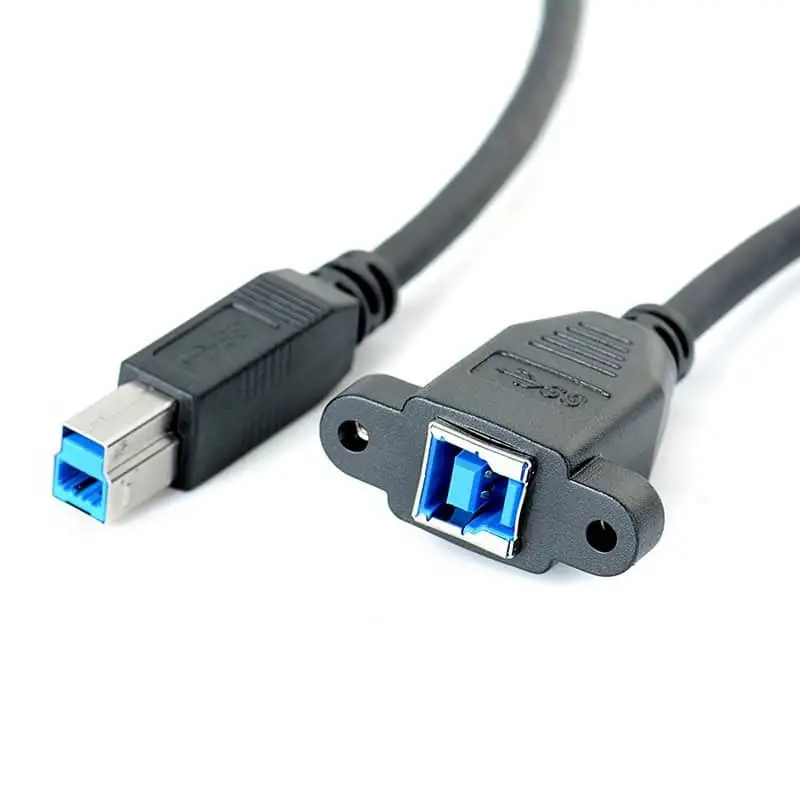 USB 3.0 B Panel Mount Extension Cable, Male to Female 1