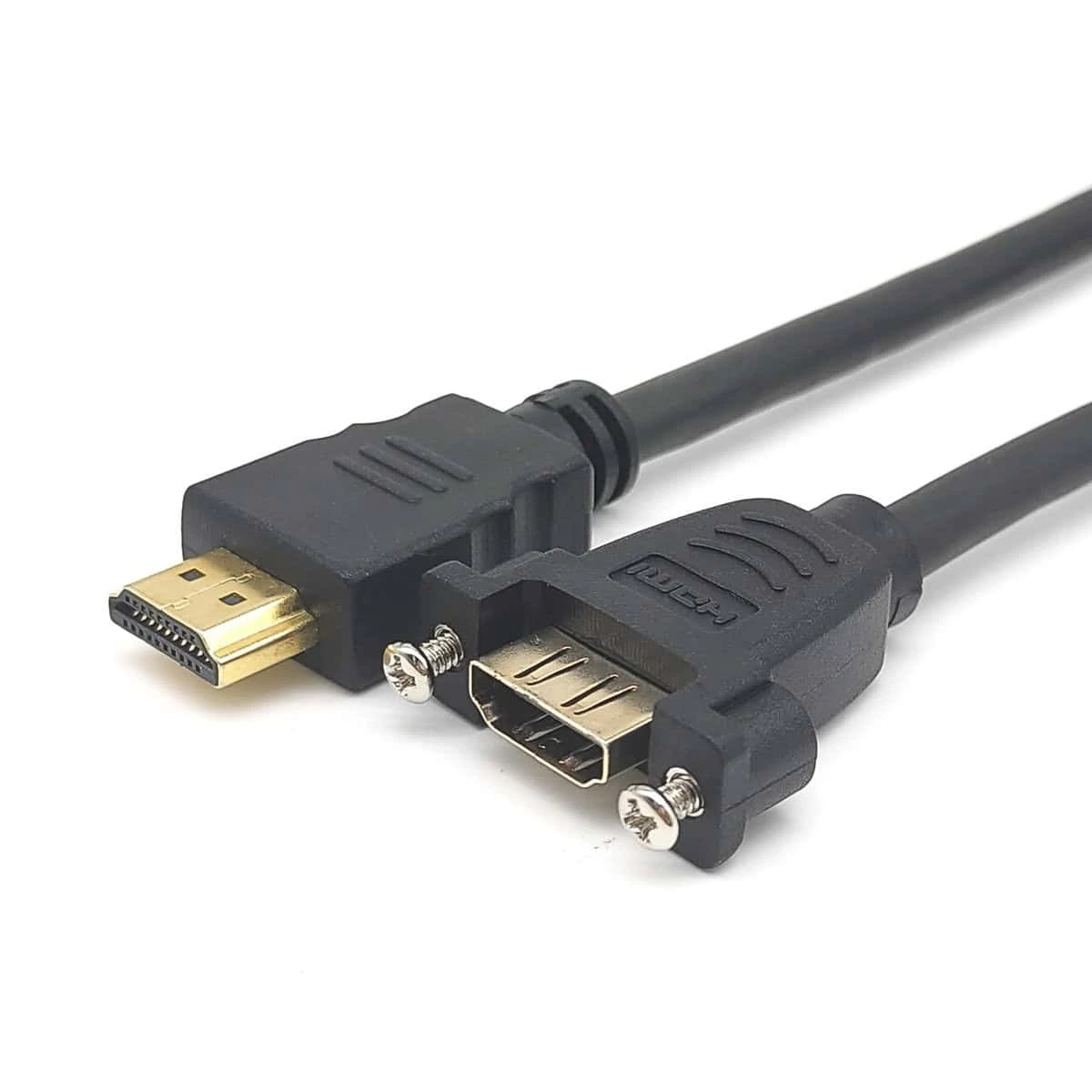 Cable de extensión HDMI 4K macho a hembra con tornillo M3 para montaje en panel, montaje en pared 2.0 hembra a presión 1