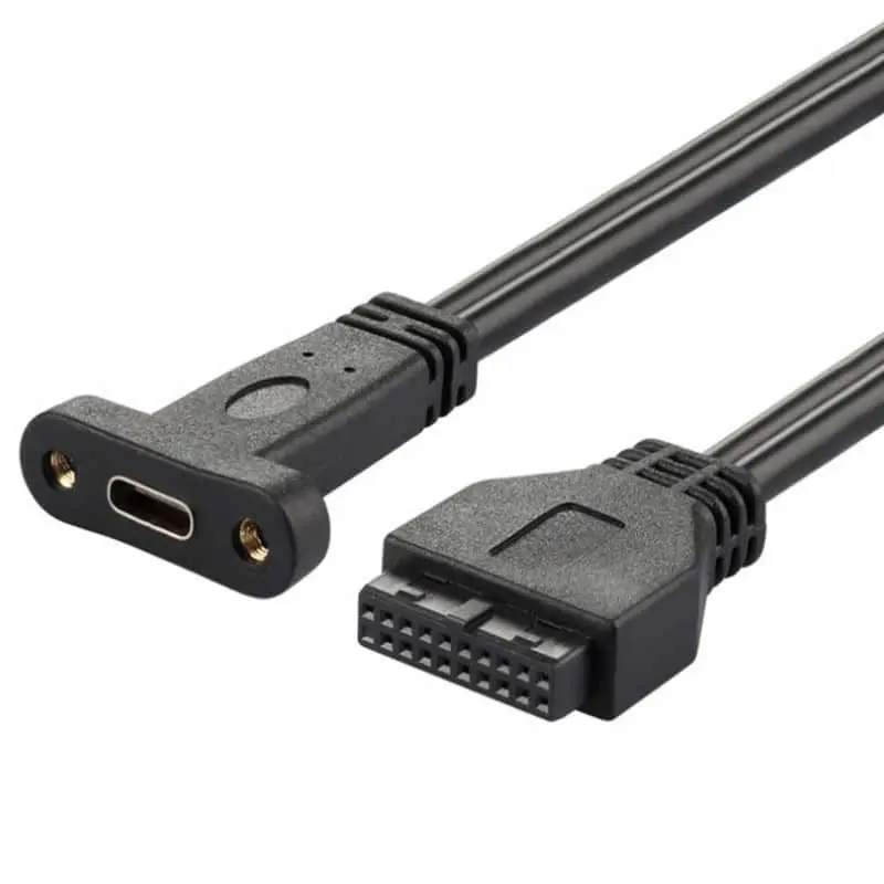 Cable de montaje en panel de 20 pines para placa base a USB 3.1 tipo C, hembra a hembra 1