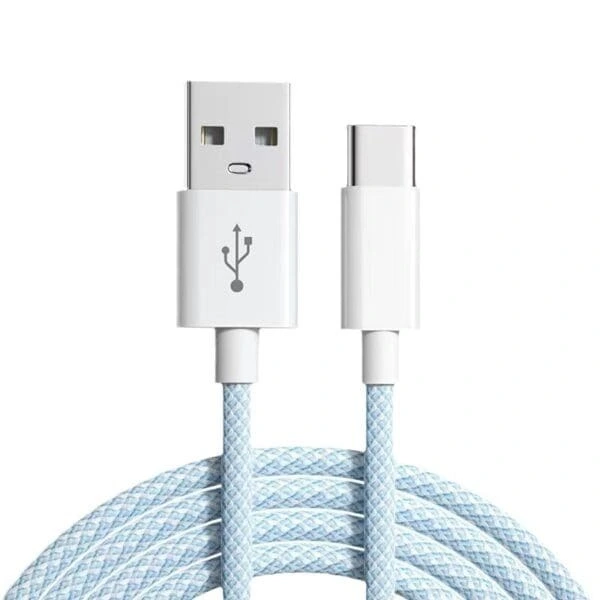 كابل شحن USB فائق السرعة مضفر 5 أمبير، كابل بيانات وشحن سريع من النوع C USB 5 أمبير 1