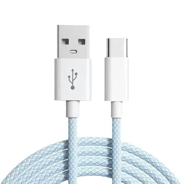 Cable USB trenzado de carga rápida de 5 A, cable de datos USB tipo C de 5 A 1