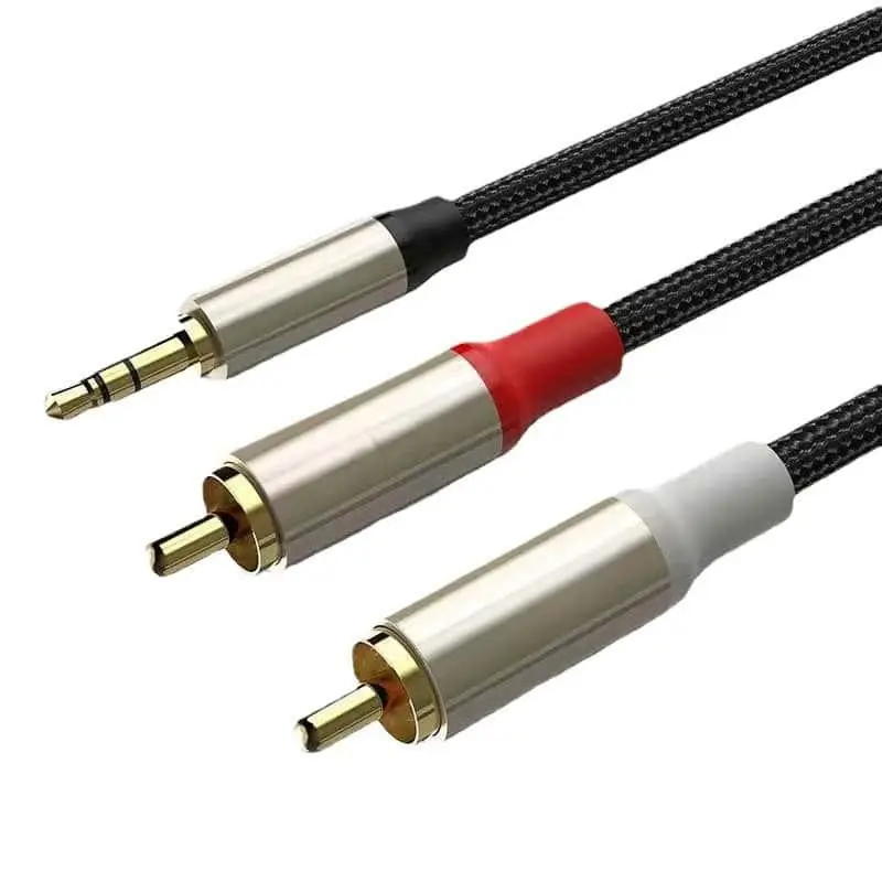 High-quality 3.5mm Male to 2RCA Male Stereo Audio Cable With Metal Housing 1