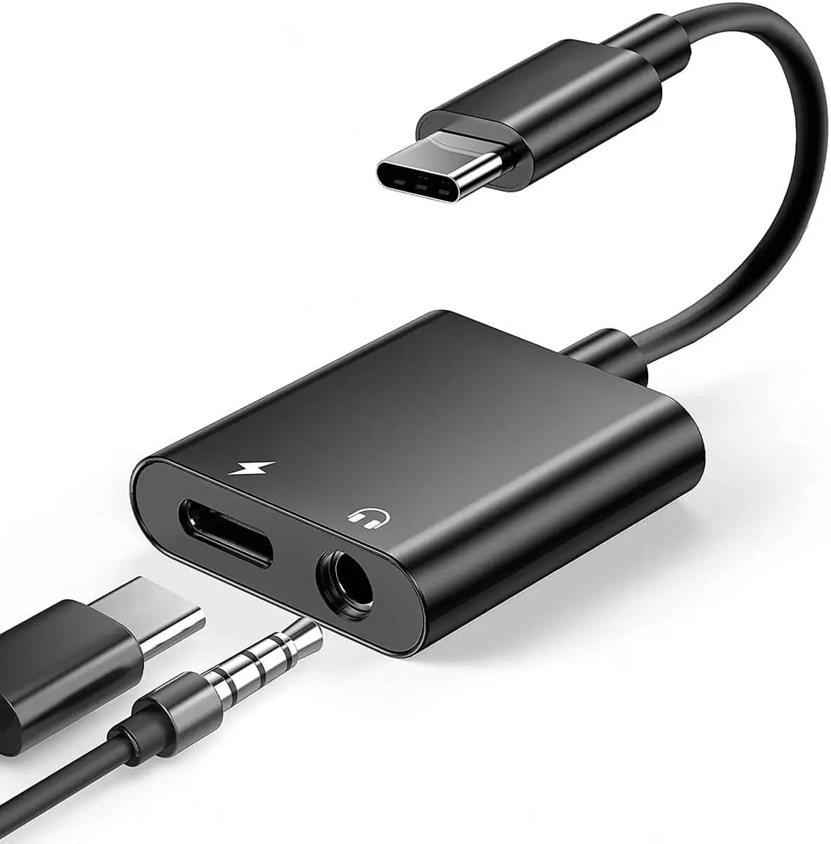 Adaptador de audio USB C macho a hembra de 3,5 mm con carga 1