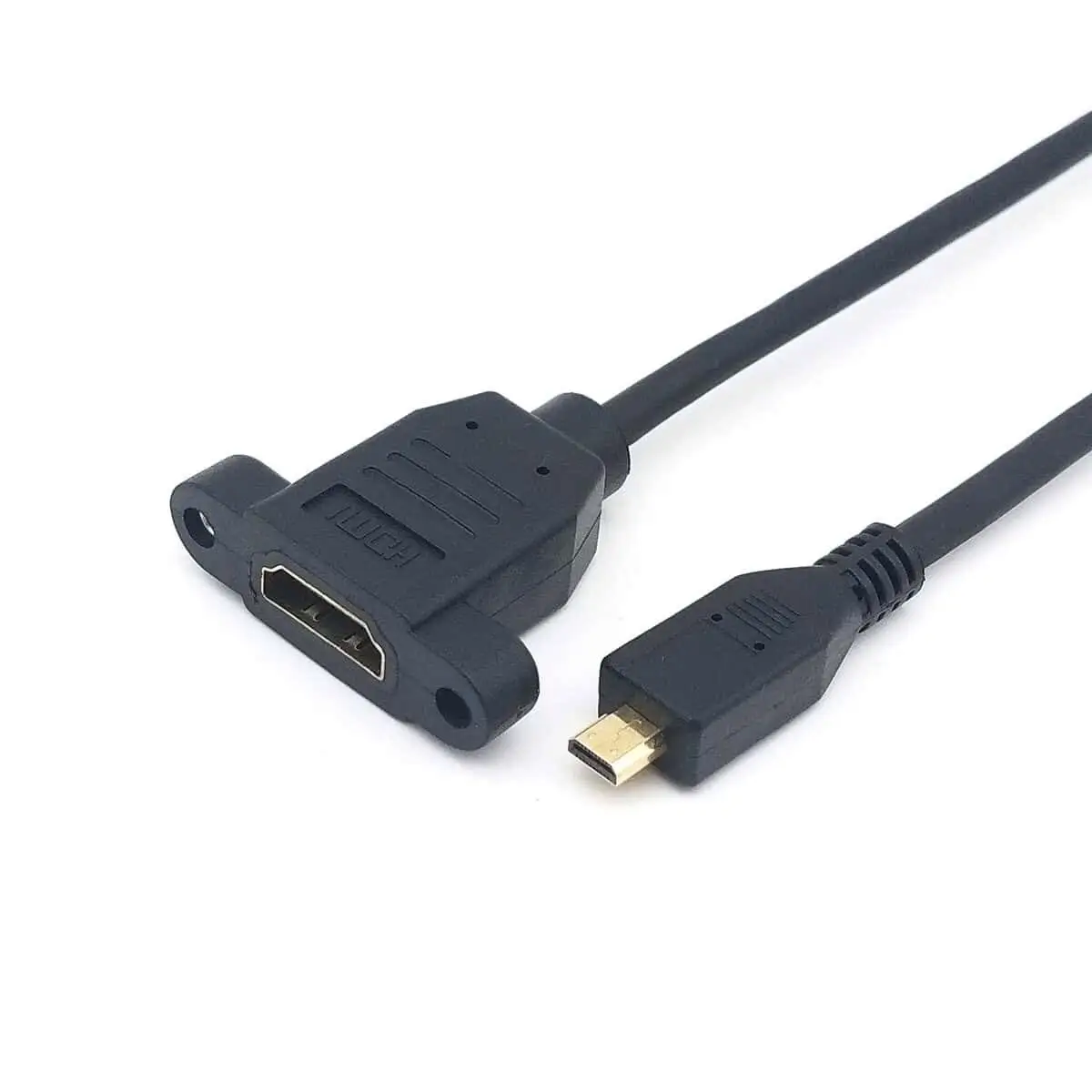 Micro HDMI to HDMI Panel Mount Cable, Male to Female Extension Cable 1