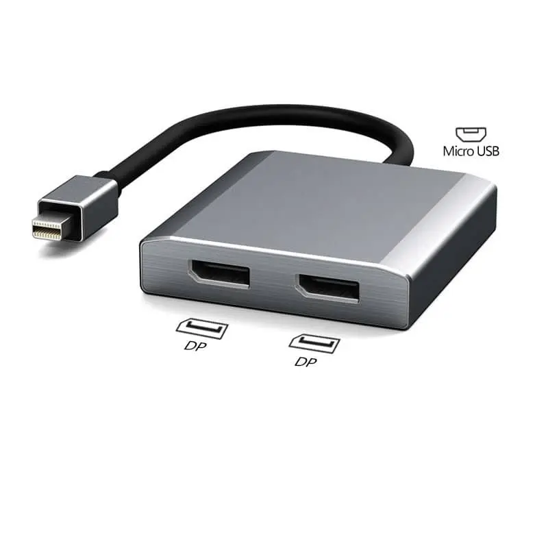 Mini DisplayPort to Dual DP/HDMI Female Multi Monitor Adapter 1