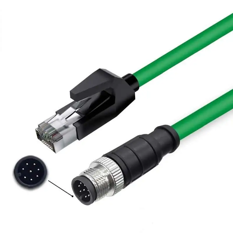 RJ45 to M12 8Pin A code Gigabit Ethernet Cable 1