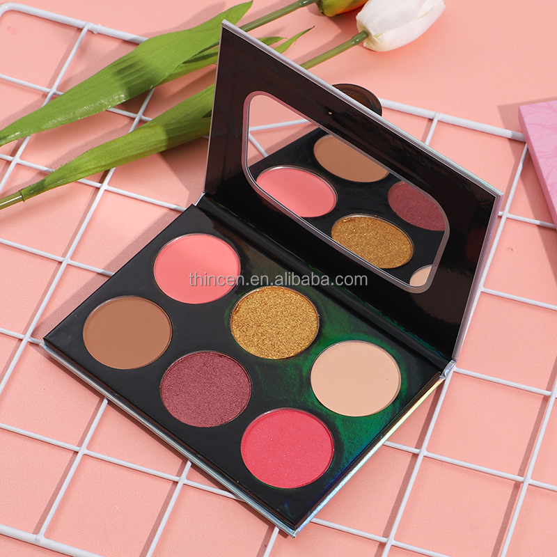 DIY Custom Logo Empty Palette Pressed Blusher Highlighter Palette 8