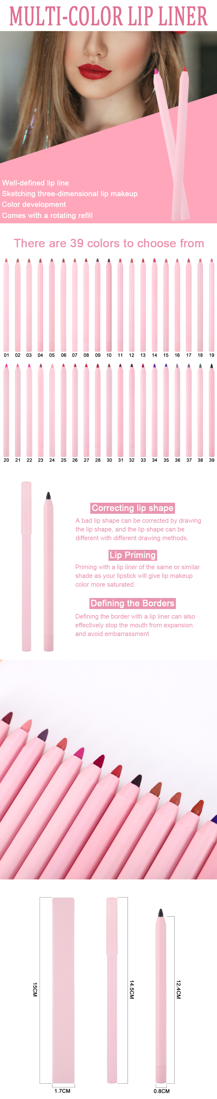 Private Label Cosmetics Pink Lipliner Products | Thincen 8