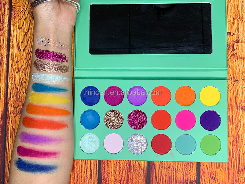 18 colors of highly pigmented matte and shimmer eyeshadow palette manufacturer 10