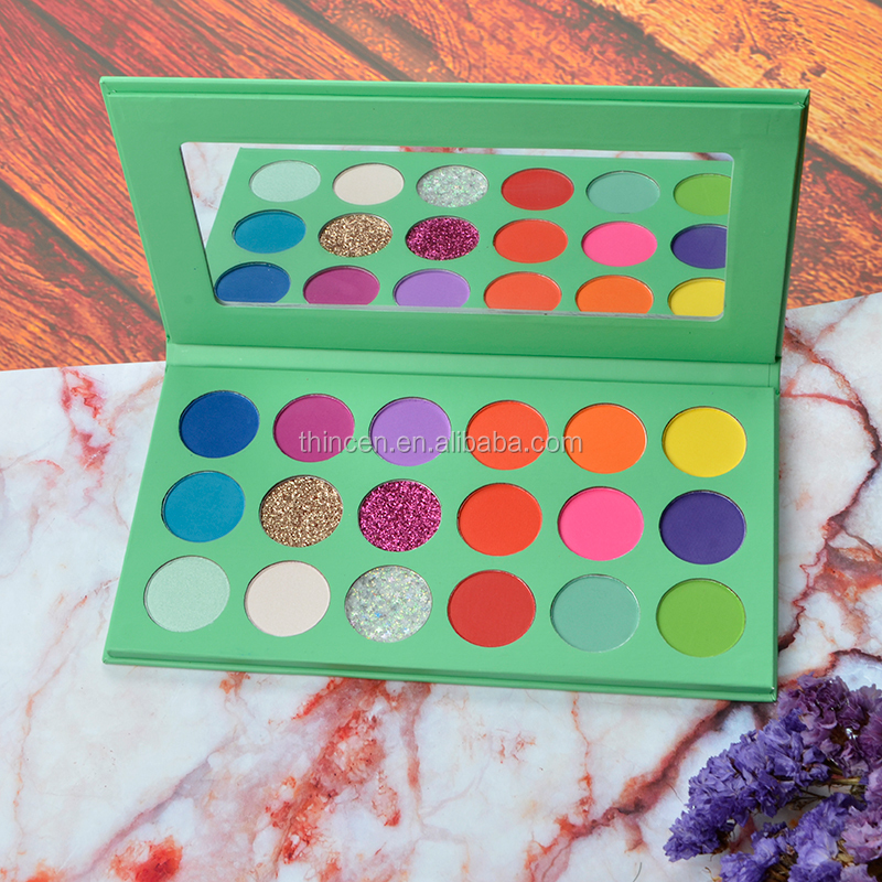 18 colors of highly pigmented matte and shimmer eyeshadow palette manufacturer 16