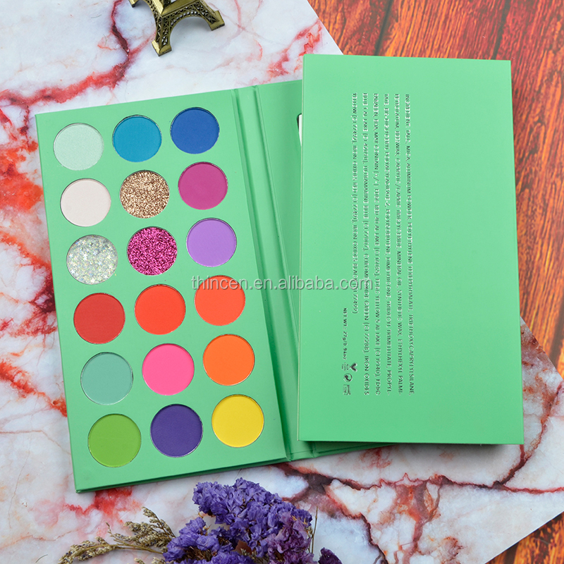 18 colors of highly pigmented matte and shimmer eyeshadow palette manufacturer 18