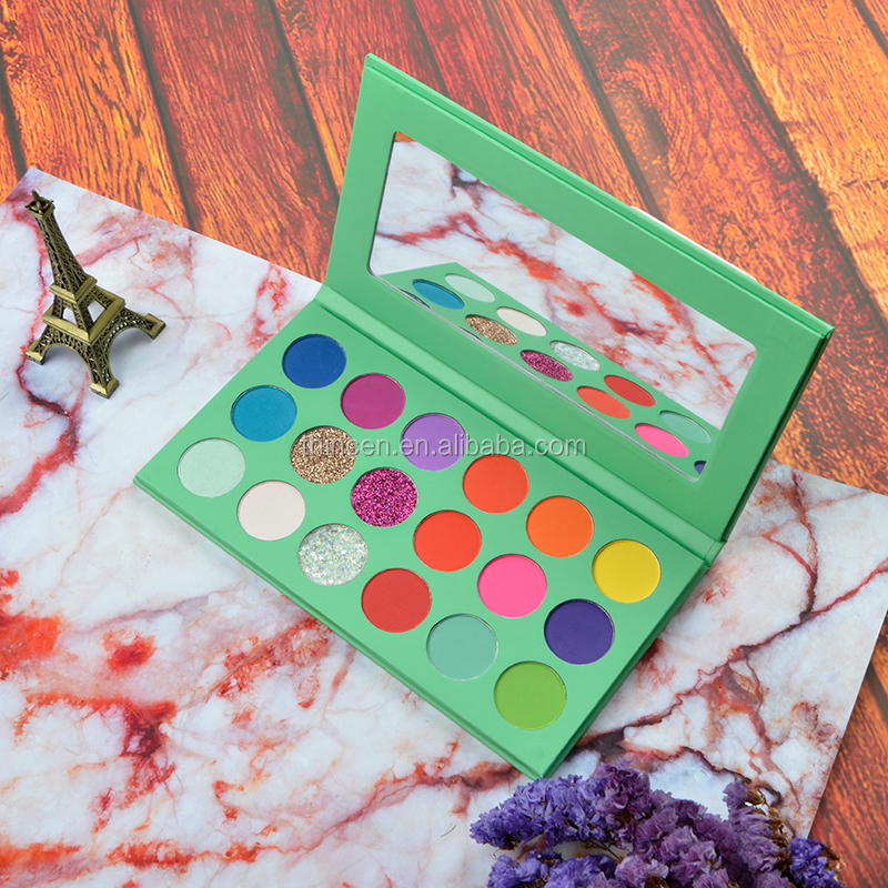 18 colors of highly pigmented matte and shimmer eyeshadow palette manufacturer 14