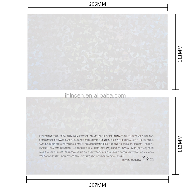 Wholesale unmarked 18 color highly pigmented makeup eyeshadow palette 10