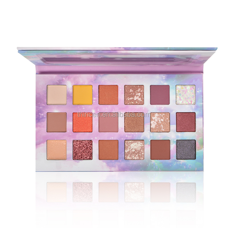 Custom 18 Shades of Eye Makeup Logo Private Label Eyeshadow Palette - Thincen 22