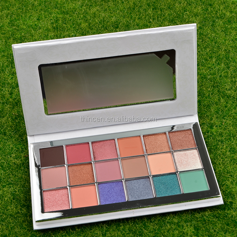 Custom 18 Shades of Eye Makeup Logo Private Label Eyeshadow Palette - Thincen 12