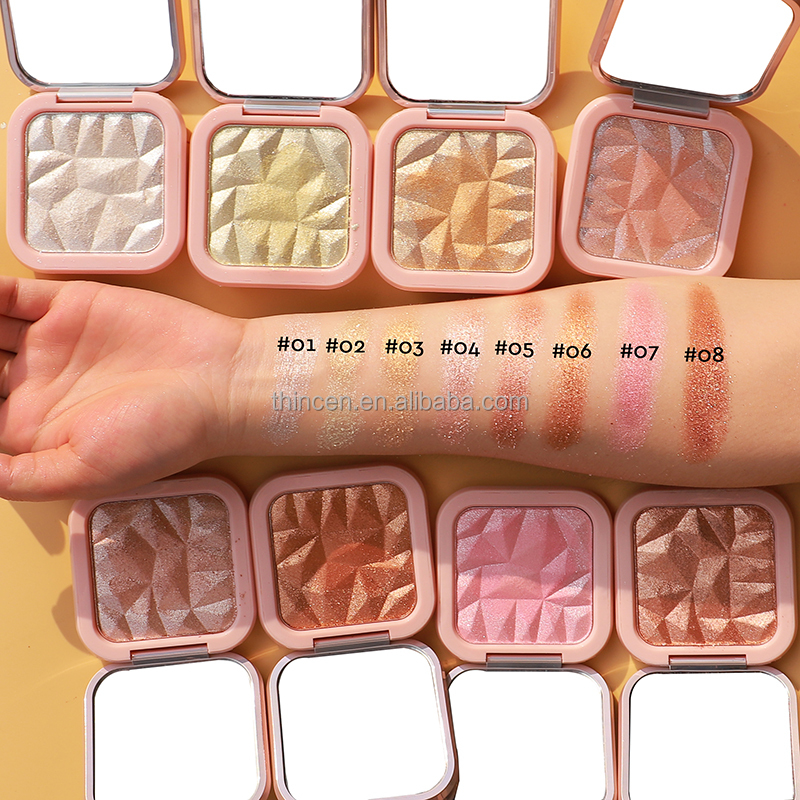8 Color High Pigment Monochrome Highlighter Eyeshadow Palette Maker 9