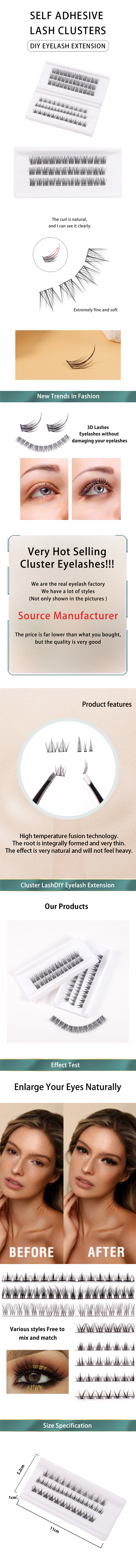 SELF ADHESIVELASH CLUSTERS DIY EYELASH EXTENSION