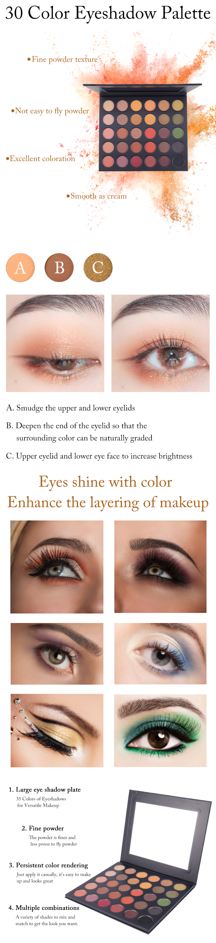 Quality 30 Color Eyeshadow Palette Manufacturer | Thincen 8