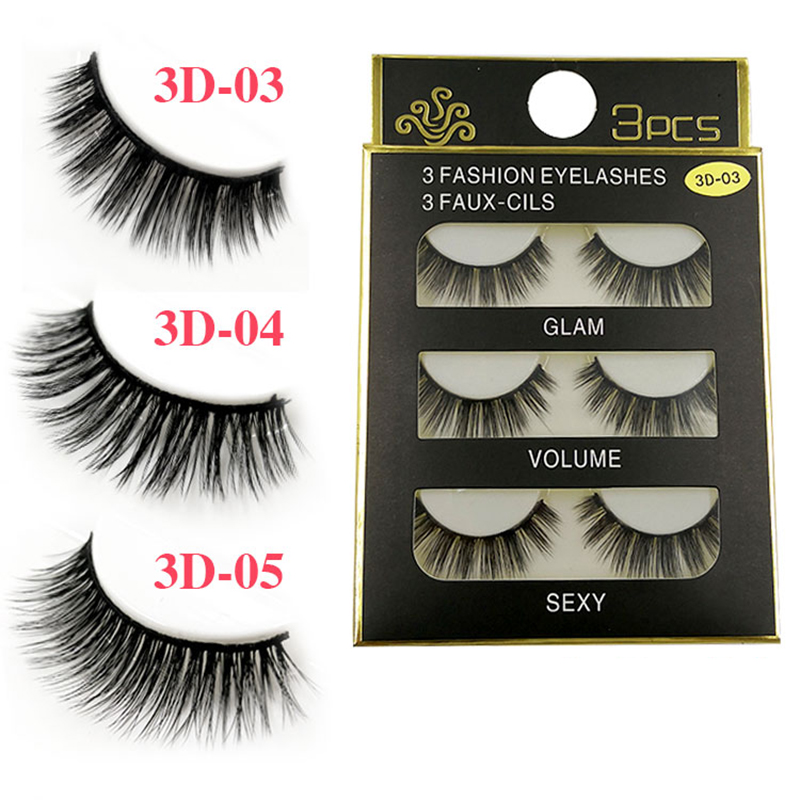  Best 3 PAIR SYNTHETIC FALSE EYELASHES SET Manufacturer | Thincen Company - Thincen 