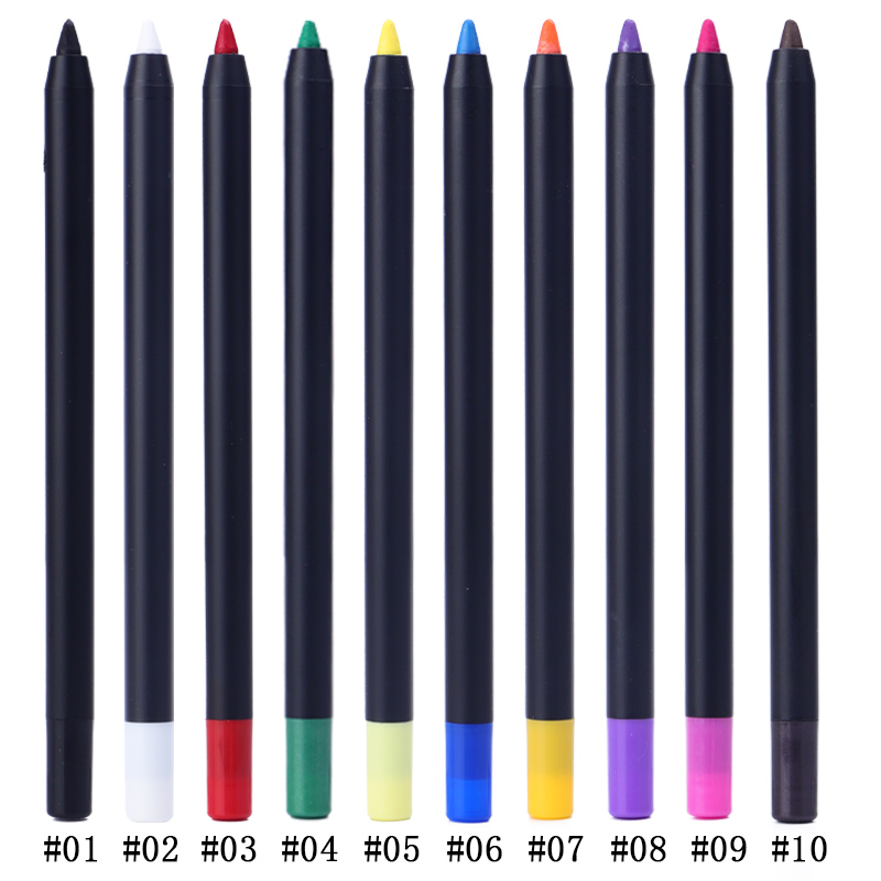 Private Label 4 Color High Pigment Gel Waterproof Smooth Pencil Eyeliner 10