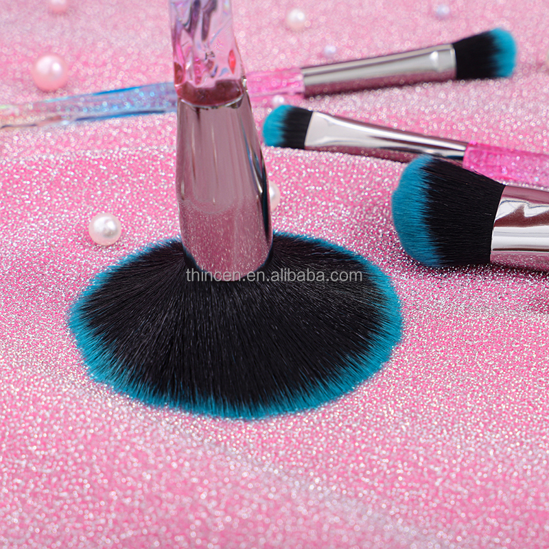 High Quality 5 Piece Clear Crystal Handle Makeup Brush Set 13