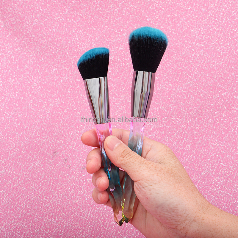 High Quality 5 Piece Clear Crystal Handle Makeup Brush Set 12