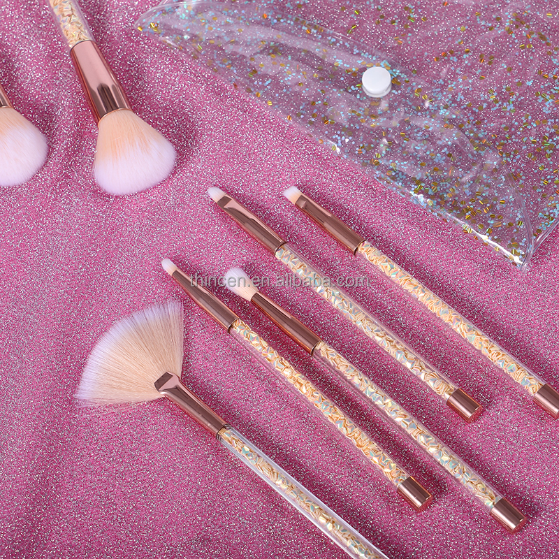 Wholesale custom shiny private label makeup brush set 10