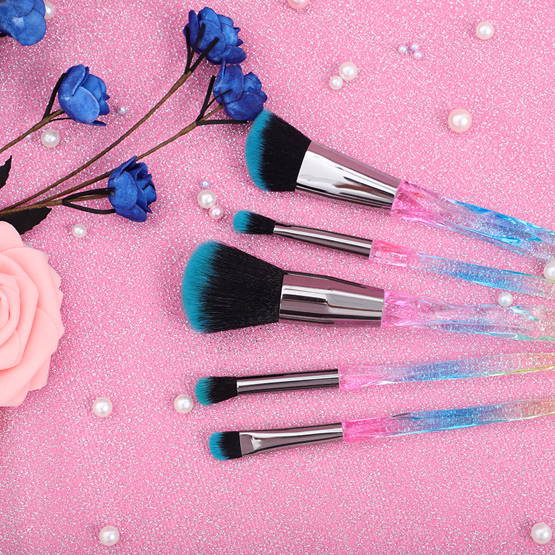 High Quality 5pcs Crystal Handle Makeup Brush Set 13