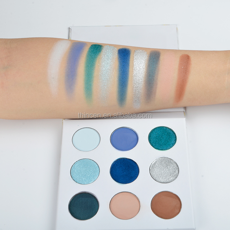 9 Shades of Square Shimmer Vegan Eyeshadow Palette - Thincen 12