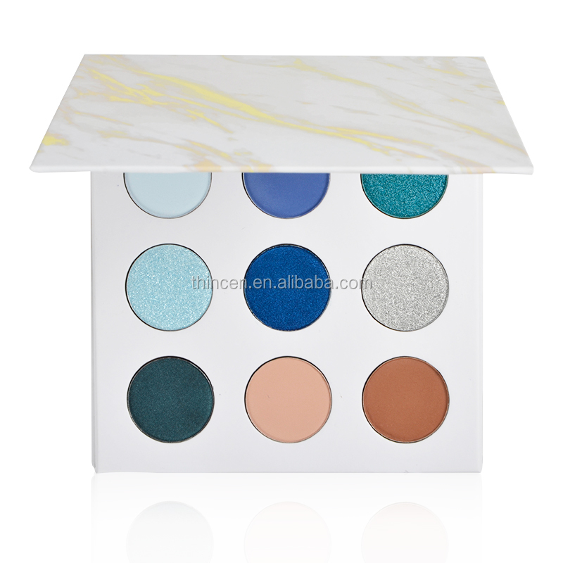 9 Shades of Square Shimmer Vegan Eyeshadow Palette - Thincen 8
