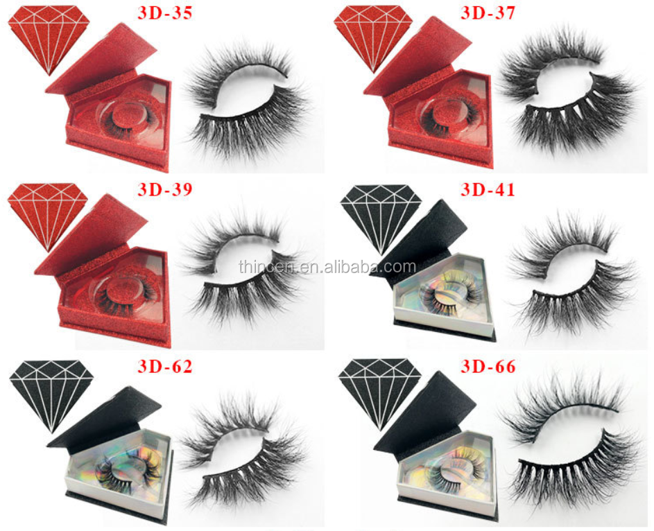 Glitter diamond shape packaging false eyelashes 12