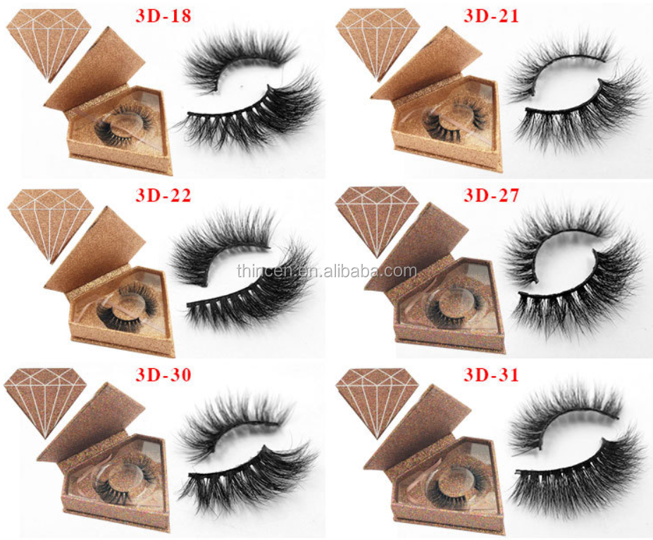 Glitter diamond shape packaging false eyelashes 10