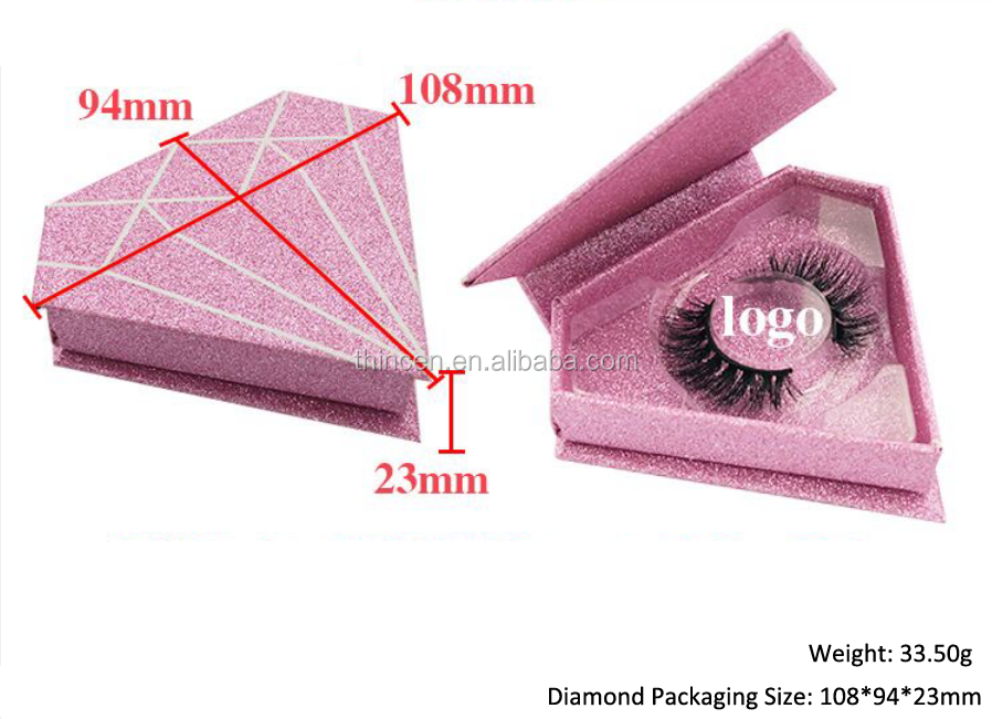 Glitter diamond shape packaging false eyelashes 17