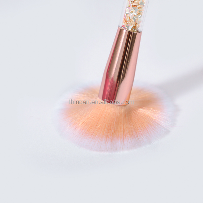 7pcs Crystal Clear Handle Yellow Makeup Brush Set 25