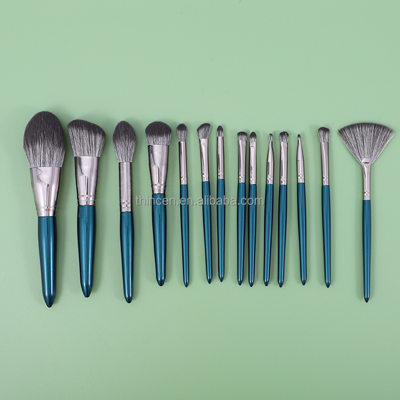 14-Piece Green Eyeshadow Makeup Brush Set - Thincen 7
