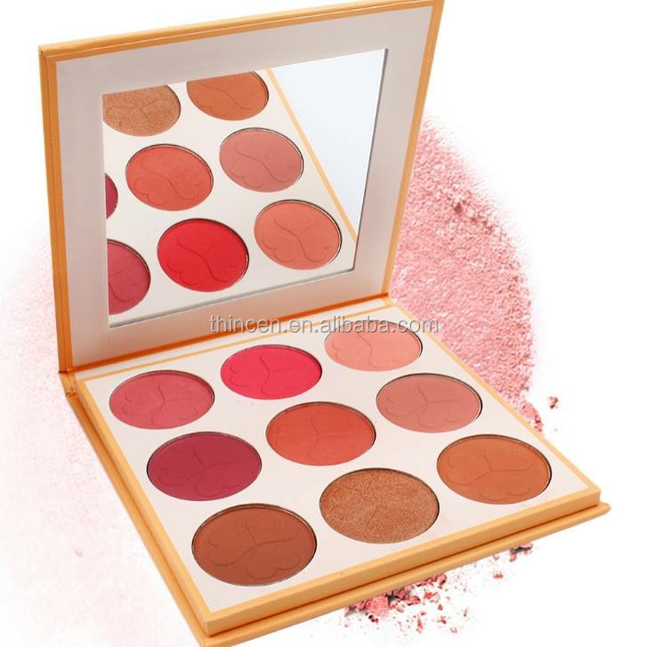 9 shades of shimmery eyeshadow and Blush Palette Maker 10