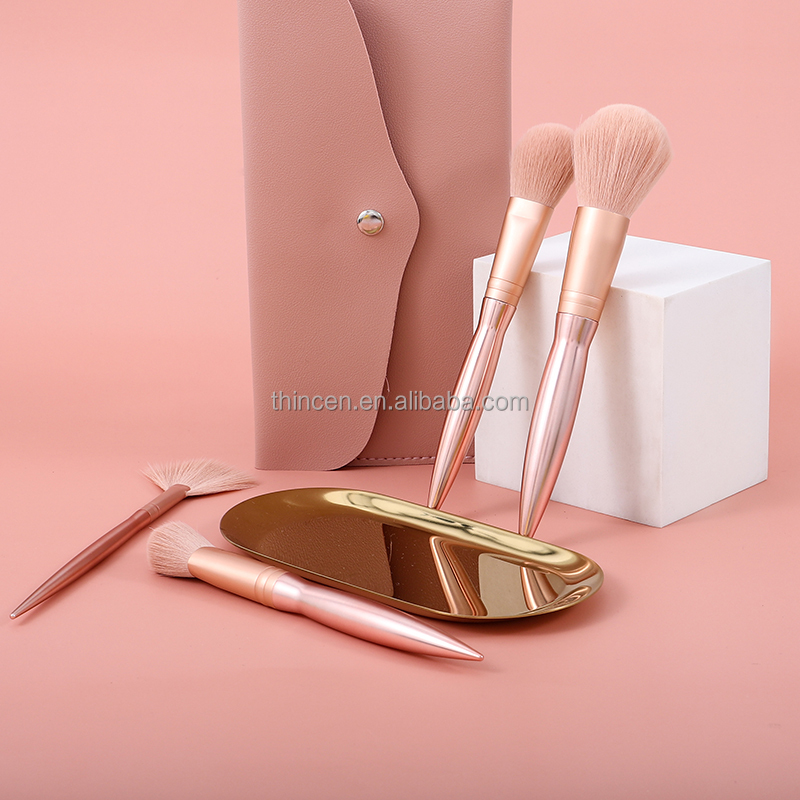 Set ng Luxury Pink na Makeup Brush na Pasadyang Pribadong Label - Thincen 12