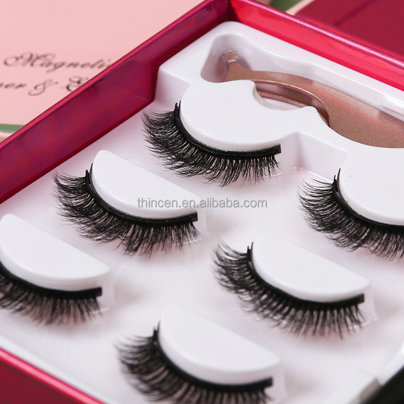 Wholesale no logo 3 pairs of magnetic eyelashes set 15