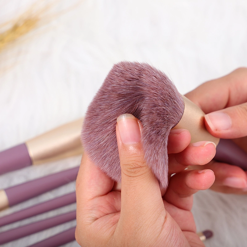 Оптовий набір пензлів для макіяжу фіолетового кольору з 9 предметів - Thincen 1