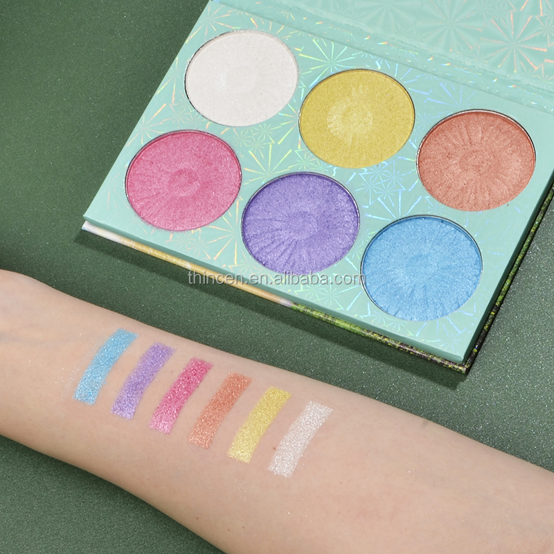 6 Colors Fluorescent Holographic Press Palette Private Label Manufacturer 8