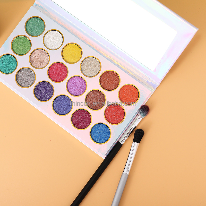 18 Colors Vegan Shimmer Glitter Eyeshadow Palette Supplier 14